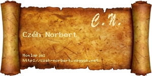 Czéh Norbert névjegykártya